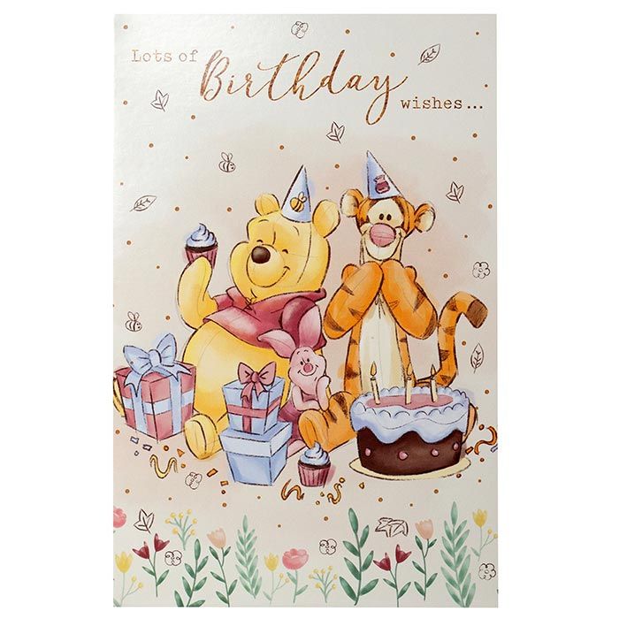 a birthday card with winnie the pooh and tigger