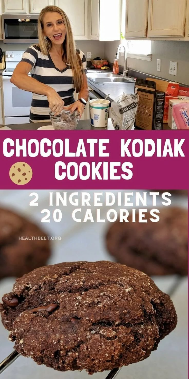 chocolate kodiak cookies are the perfect treat for 2 ingredient calories