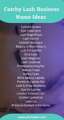 Here are some cool lash business name ideas to inspire you #lashbusinessnames #eyelashnames #lashbusinessnameideas Lash Names For Eyelashes Ideas, Eyelash Extensions Name Ideas, Lashes Names Ideas Business, Eyelash Names Lashes, Lash Salon Names Ideas, Business Name Ideas For Lashes, Lash Instagram Name Ideas, Eyelash Business Names Ideas, Name For Lashes Business