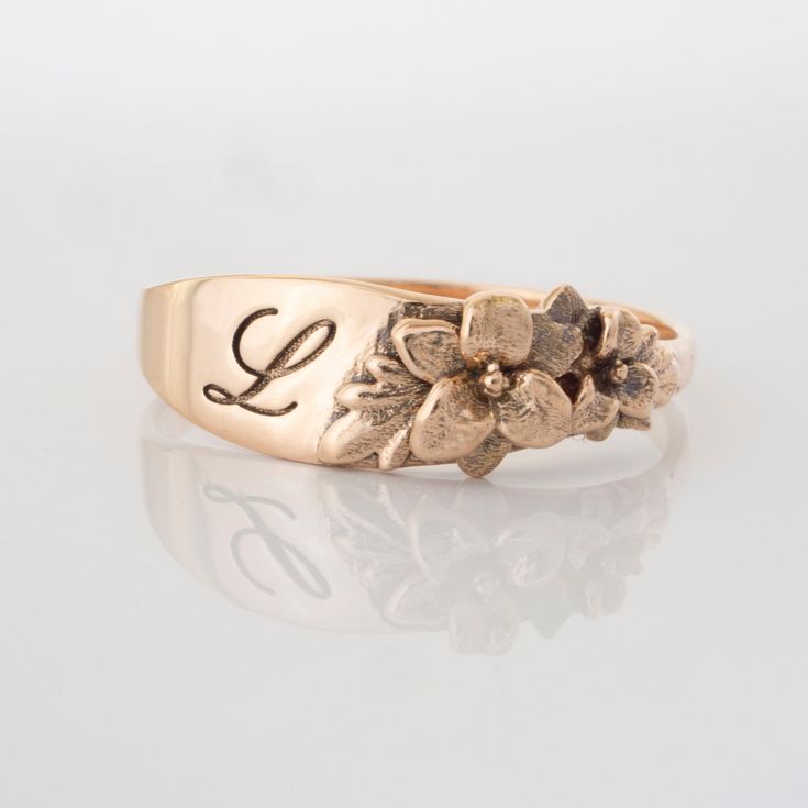 The Stargazer Lily floral ring is a row of dainty flowers wrapped around your fingers. This item is engravable with text or monogram of your choice at no extra cost. The initals are engraved into the underside or on the outside of the ring and embedded in the 3D model for a flawless embossed finish. You are welcome to sketch out your own design too, if you prefer. Please contact me if you would like to customize this ring with different flowers (custom order fees apply). Engraving is available o Victorian Style Rings, Lily Ring, Dainty Flowers, Sunflower Ring, Stargazer Lily, Engraved Initials, How To Wrap Flowers, Signet Rings, Floral Ring