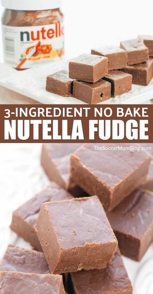 three ingredient no bake nutella fudge is the best way to use it