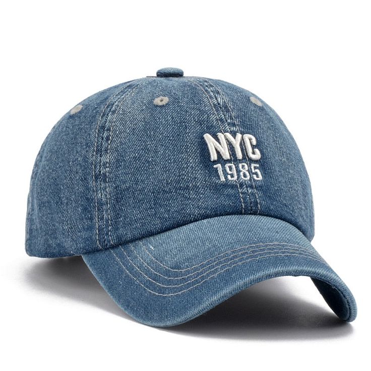 Cotton gabardine baseball cap with NYC embroidered on the front. Buckle adjusting strap. Unlined.[custom tab]FABRIC #1: 100% COTTON | LINING #1: 100% COTTON [/custom tab] Bone Bordado, Americana Vintage, Embroidery Letter, Look Jean, Women Embroidery, Denim Baseball Cap, Hip Hop Cap, Women Anklets