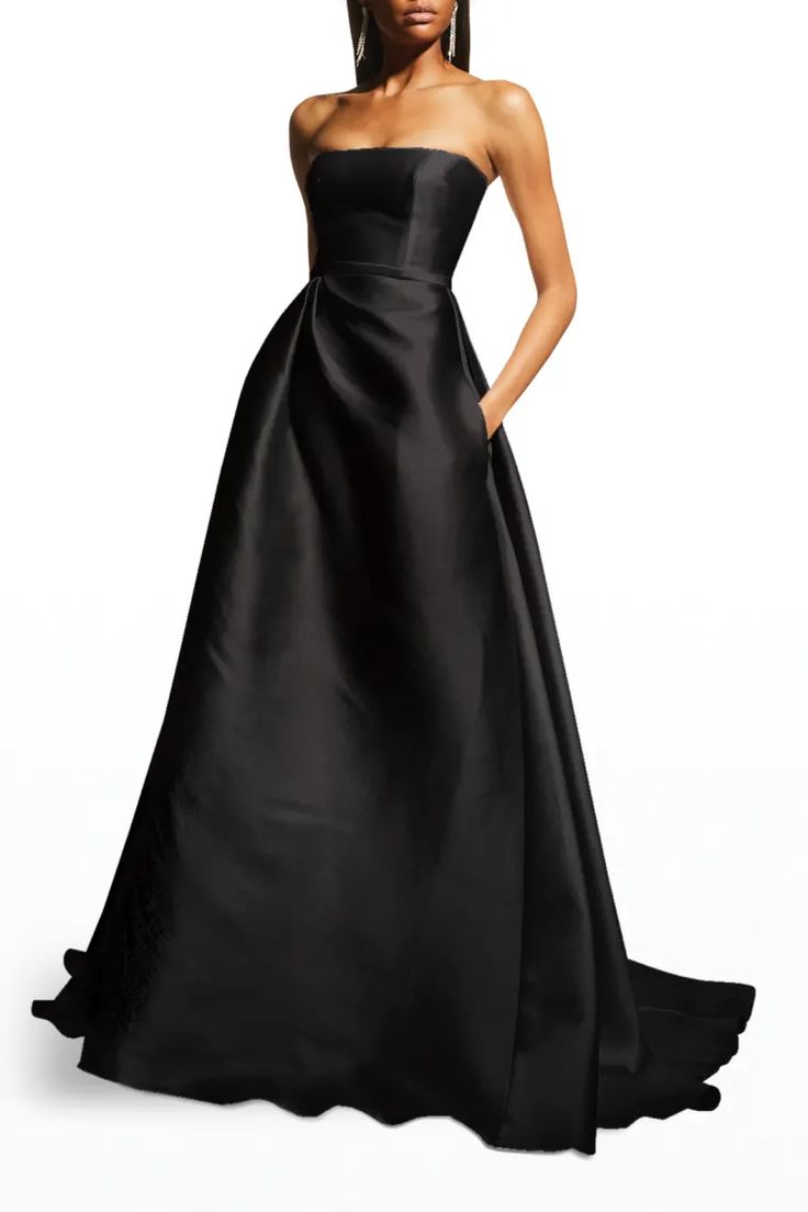 Masquerade Ball Gowns Black, Black Tie Bridesmaid Dresses, Black Tie Bridesmaids, Alex Perry Dress, Black Strapless Gown, Prom Dresses Long Black, Masquerade Ball Gowns, Black Gowns, Masquerade Ball Gown