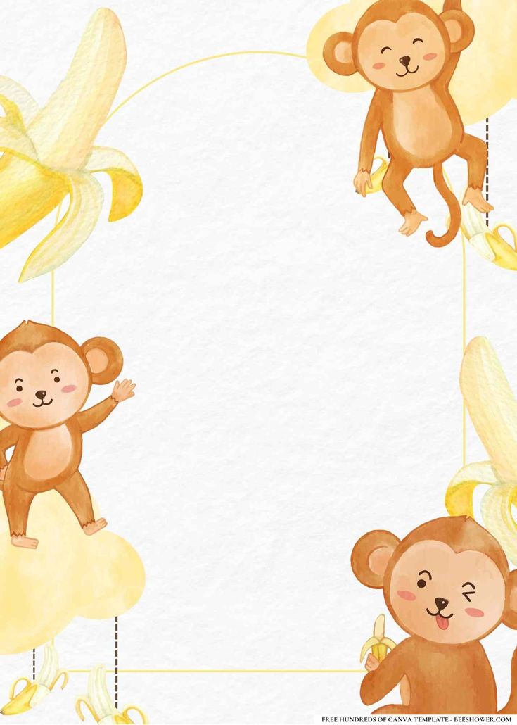 three monkeys hanging from bananas on strings