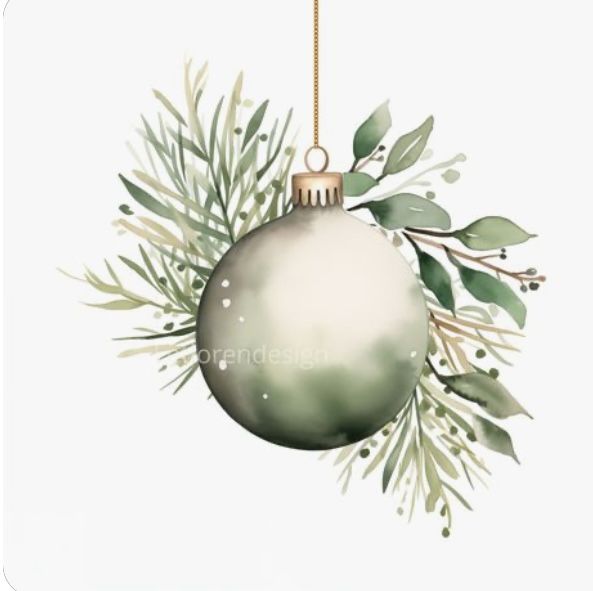 a christmas ornament hanging from a tree branch