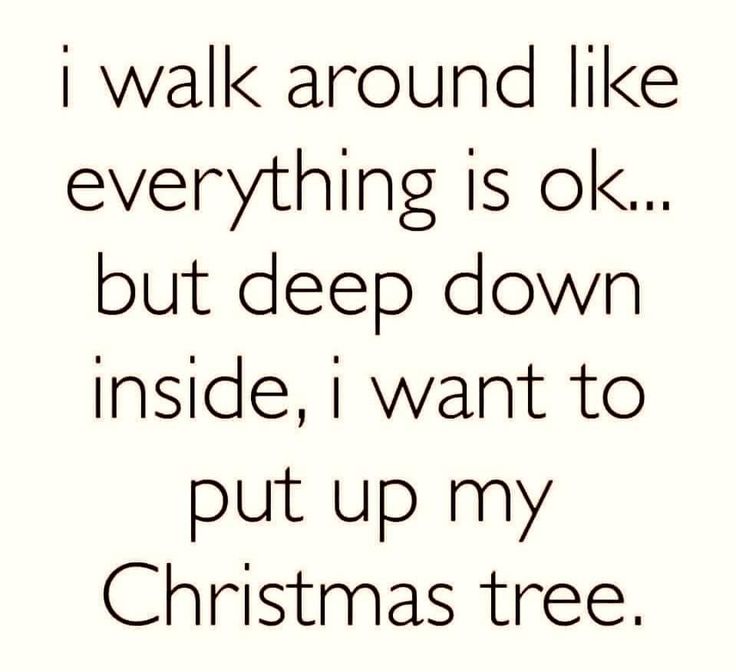 i walk around like everything is ok but deep down inside, i want to put up my christmas tree