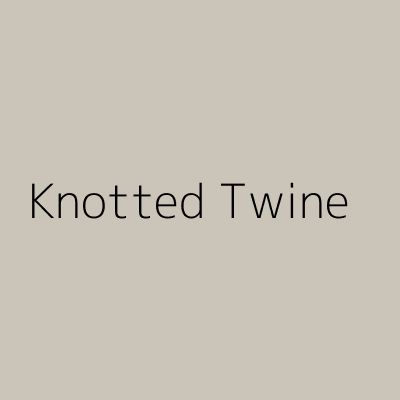 the words knotted twine are in black and white on a light gray background