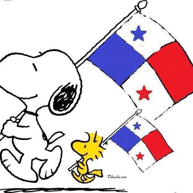 a drawing of a cartoon character holding a flag with the colors of red, white and blue