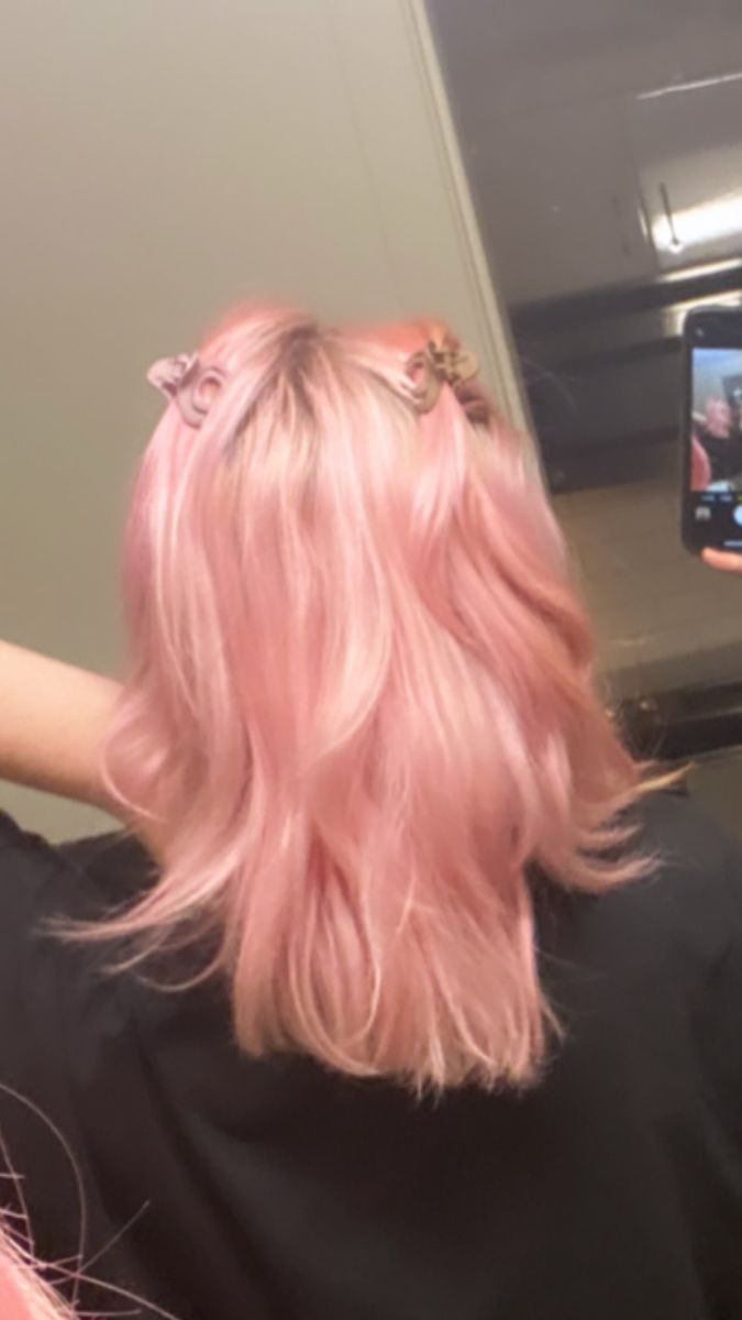 pink hair Light Pink Hair Brown Roots, Fluttershy Pink Hair, Soft Pink Blonde Hair, Pearl Pink Hair, Hot Pink Tips Hair, Cherry Blossom Pink Hair, Washed Out Pink Hair, Light Pink Hair Short, Pink And Light Brown Hair