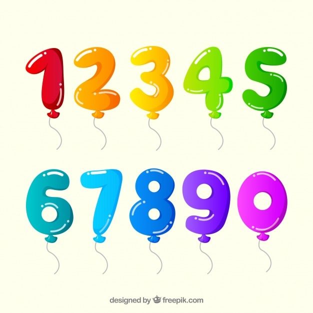 colorful balloons in the shape of numbers