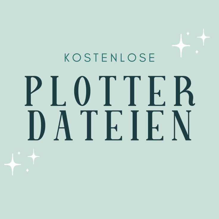 the words plotter daten are written in black on a light blue background with stars