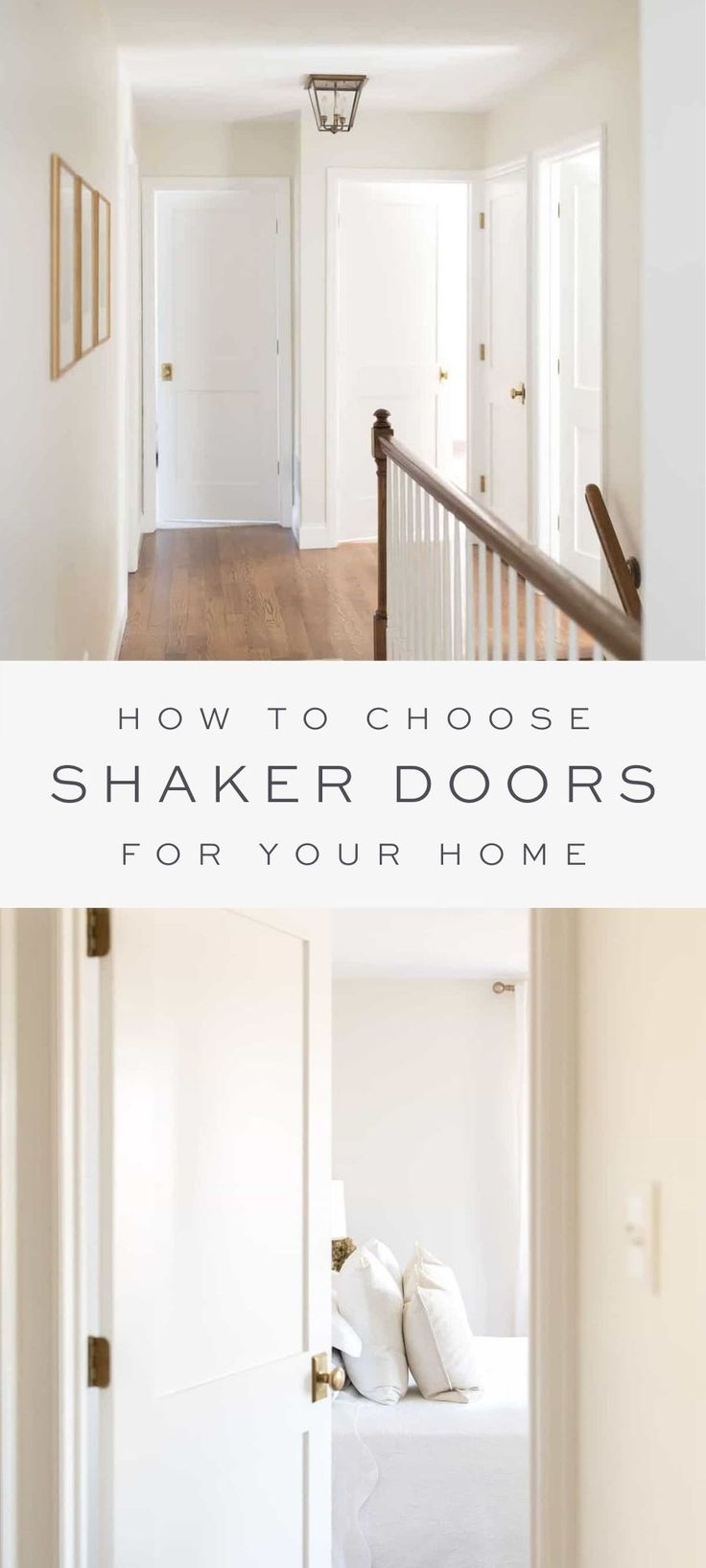 two photos with the words how to choose shaker doors for your home on them