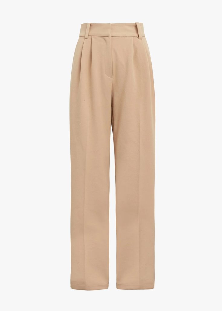 THE FAVORITE PANT | Favorite Daughter Tailored Beige Wide Leg Pants, Chic Neutral Wide Leg Dress Pants, Elegant Neutral Bottoms With Welt Pockets, Classic Beige Wide Leg Pants For Office, Beige Wide Leg Dress Pants With Pressed Crease, Elegant Beige Relaxed Fit Wide Leg Pants, Formal Neutral Wide Leg Pants For Spring, Spring Formal Neutral Wide Leg Pants, Formal Beige Wide Leg Pants With Pressed Crease