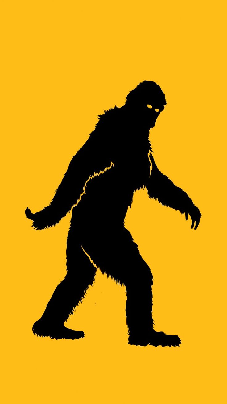 a silhouette of a bigfoot holding a comb and wearing it's face to the side