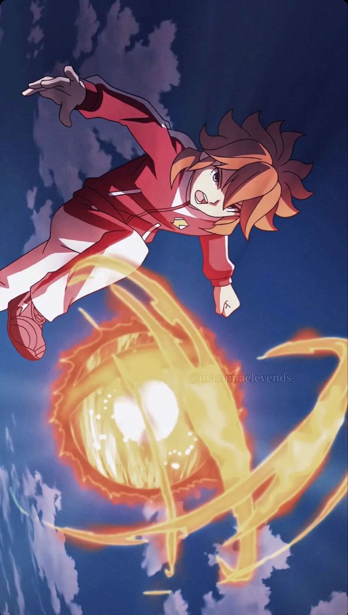 an anime character flying through the air