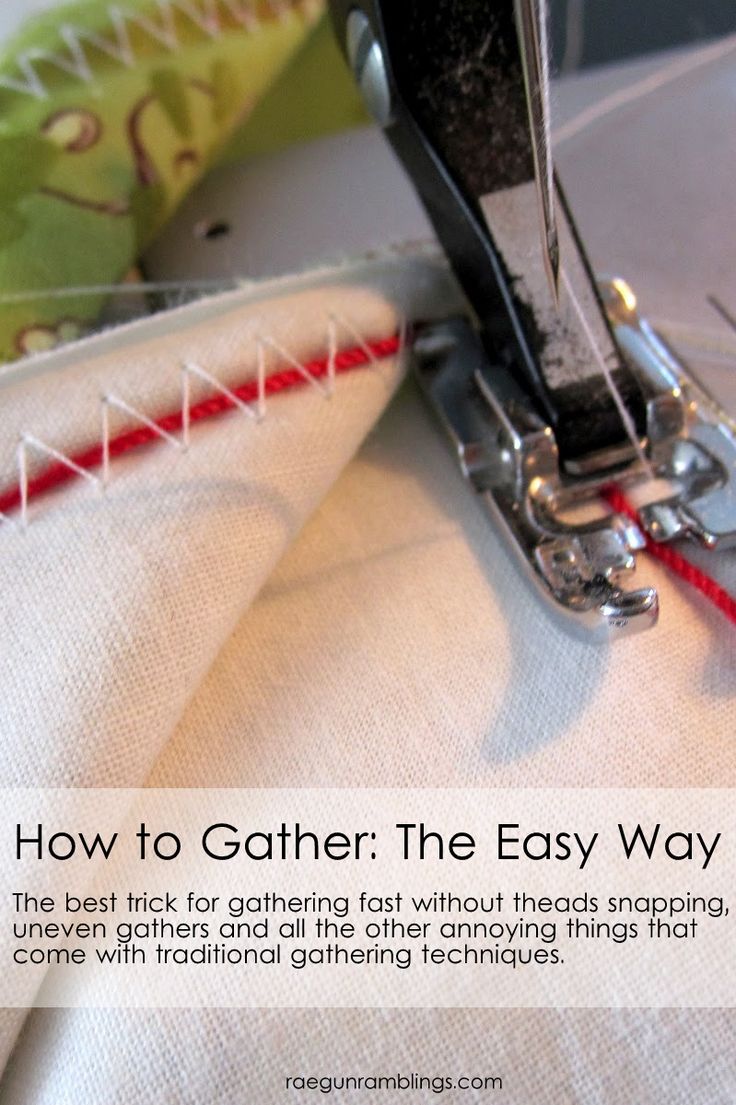 a close up of a sewing machine with the text how to gather the easy way