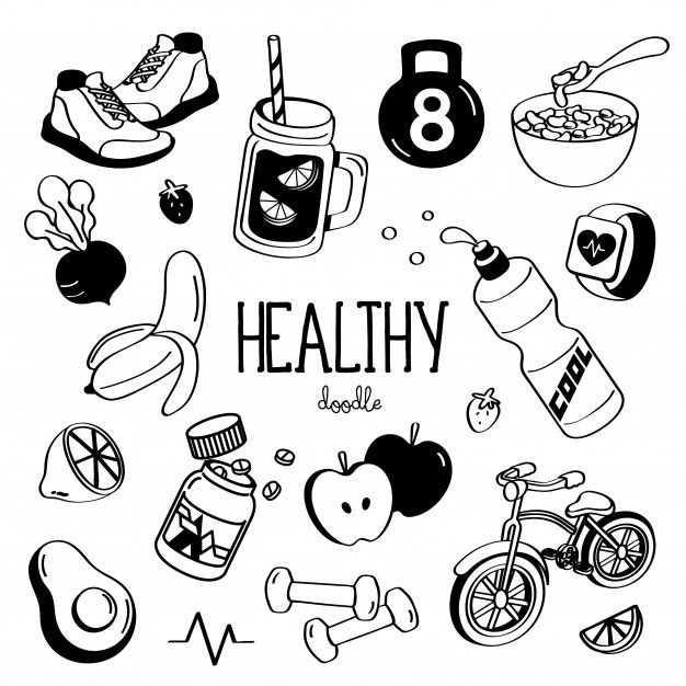 the health icons are drawn in black and white