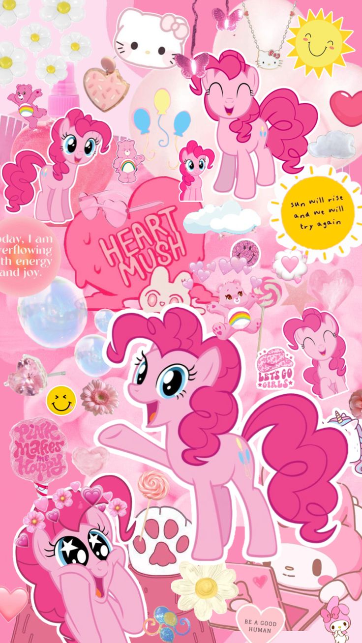 the pink pony stickers are all over the place