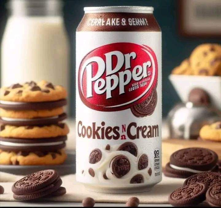 a can of dr pepper cookies and cream