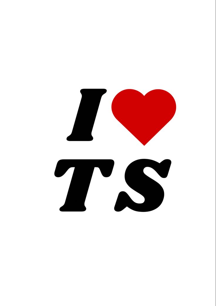 the word i love ts is written in black on a white background with a red heart