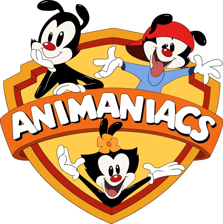 animanic logo with three cartoon characters on it