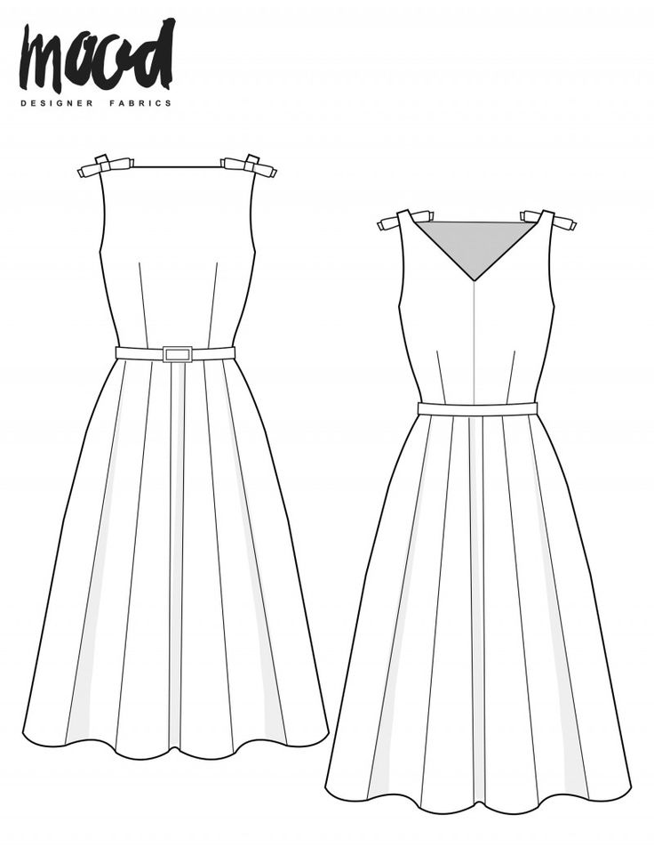 the front and back view of a dress