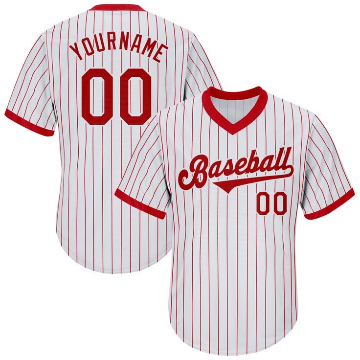 a baseball jersey that is red and white with the number 00 on it's chest