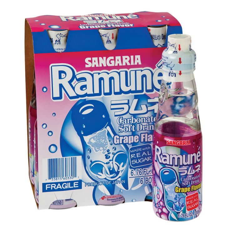 Wholesale Sangaria Ramune Grape Soda 6 Pk 6.76 Oz Bottles- Bulk Unique Bottles, Japanese Soda, Ramune Soda, Beautiful Pantry, Grape Flavor, Candy Kit, Carbonated Soft Drinks, Bottle Drawing, Grape Soda