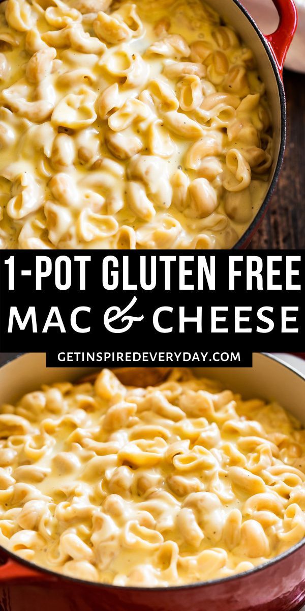 one pot gluten free macaroni and cheese in a red dutch oven