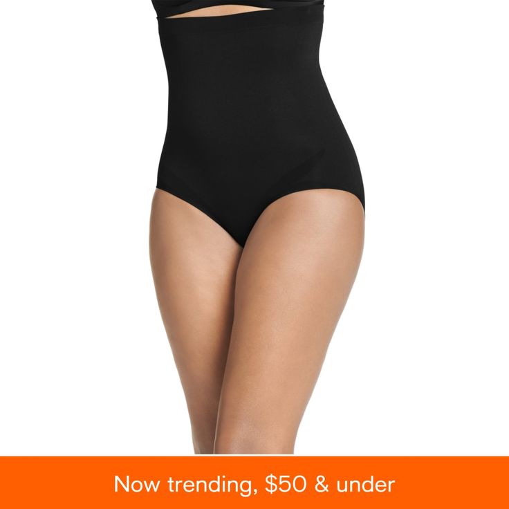 in stock Black Seamless Shaping Bottoms, Black High Stretch Bottoms With Wide Waistband, High Rise Black Bottoms With Contoured Waistband, Black Smoothing High-cut Leg Bottoms, Black High-cut Leg Smoothing Bottoms, High Waist Smoothing Black Bottoms, High Waist Black Smoothing Bottoms, Black Smoothing Shapewear Bottoms, Fitted Full Coverage Black Bottoms