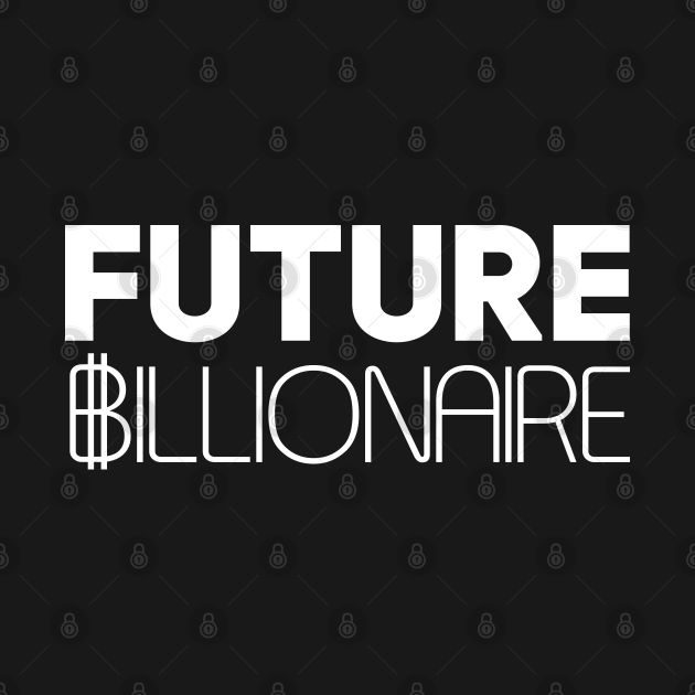 the words'future millionaire'are shown in white on a black background with an abstract