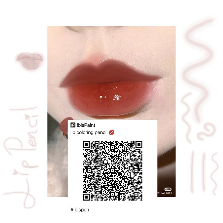 a woman's lips are shown with qr code on the bottom right corner