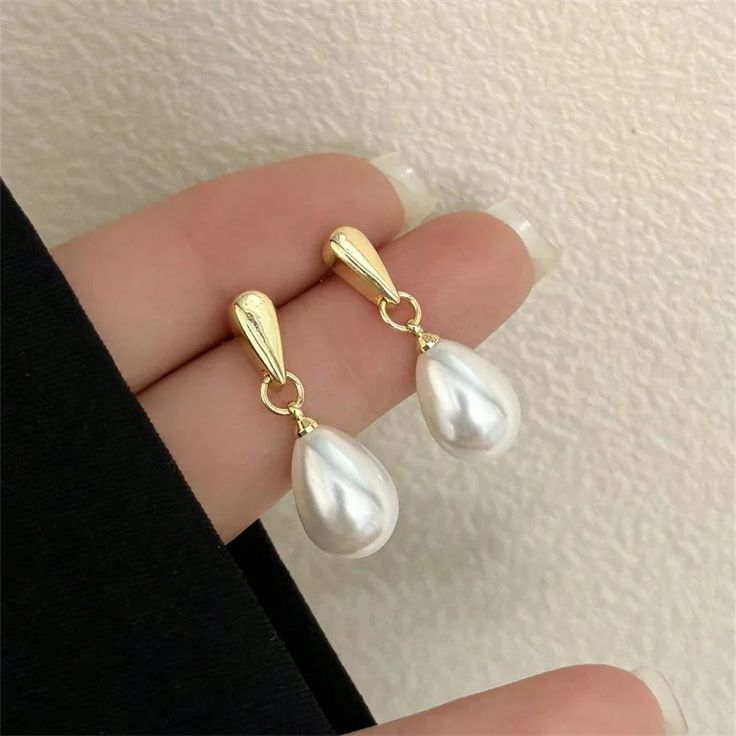 Pearlescent Waterdrop Earrings Earrings Ecuyeres Gold Teardrop Pearl Earrings, Versatile Jewelry, Opal Earrings Stud, Opal Studs, Elegant Pendant, Pearl Earrings Dangle, Stunning Earrings, Girls Jewelry, Ear Jewelry