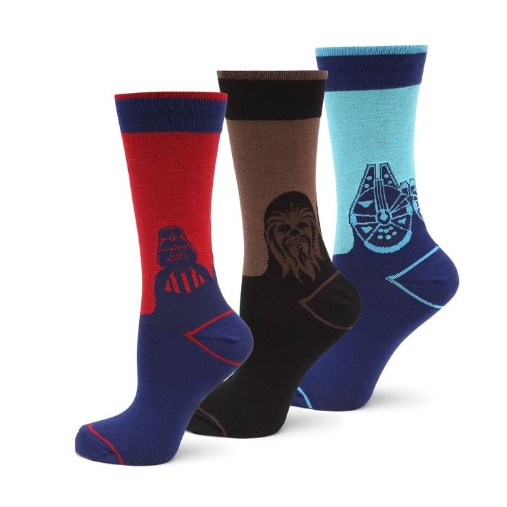 Star Wars Mod Socks Gift Set Image 1 The Millennium Falcon, Dark Vador, Socks Gift, Millennium Falcon, New Star Wars, Bare Necessities, Chewbacca, Star Wars Characters, Girls Socks