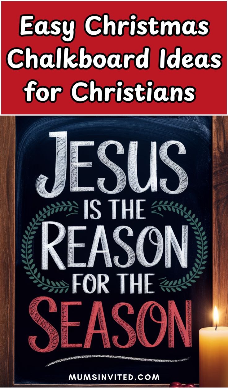 a chalkboard with the words jesus is the reason for the season and a lit candle