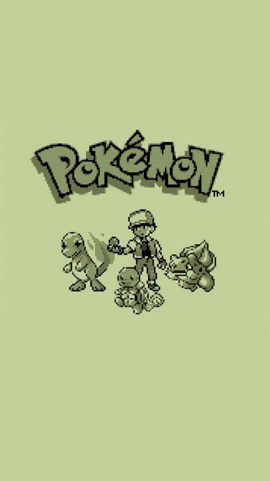 an image of the pokemon logo on a green background with two dogs and a man