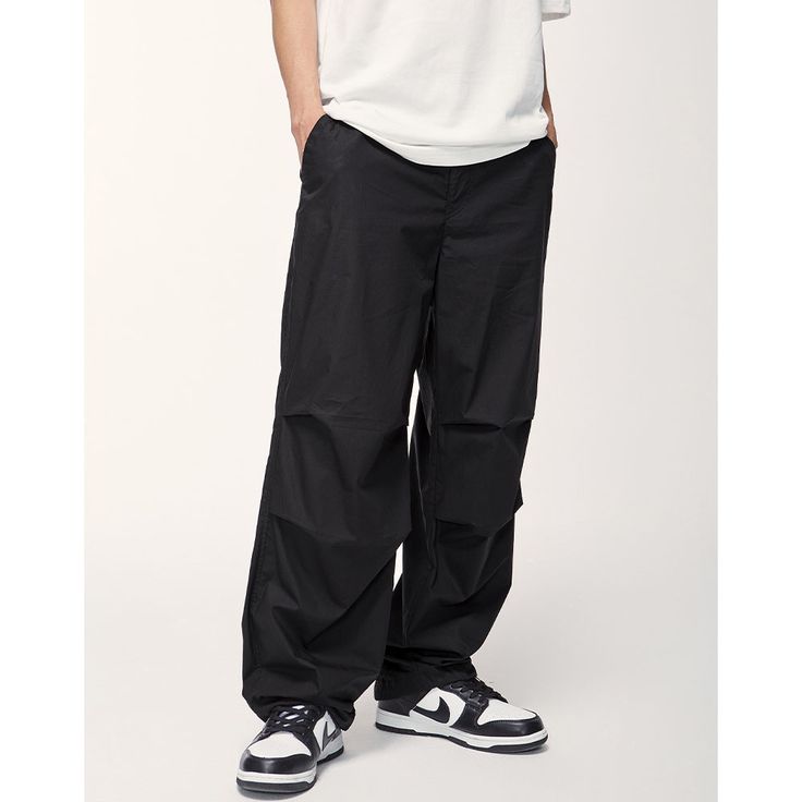 Summer Loose Leg Cargo Pants Material: 100% Cotton Size: S, M, L, XL, 2XL Color: Black, Light Pink, Army Green, Purple Applicable Season: Spring, Summer Baggy Black Wide-leg Cargo Pants, Black Baggy Wide-leg Cargo Pants, Black Relaxed Fit Wide-leg Cargo Pants, Black Wide Leg Parachute Pants With Elastic Waistband, Casual Wide Leg Trousers For Streetwear, Casual Ankle-length Wide Leg Pants For Streetwear, Loosely Fitted Wide-leg Pants For Streetwear, Black Baggy Parachute Pants, Baggy Black Parachute Wide-leg Pants