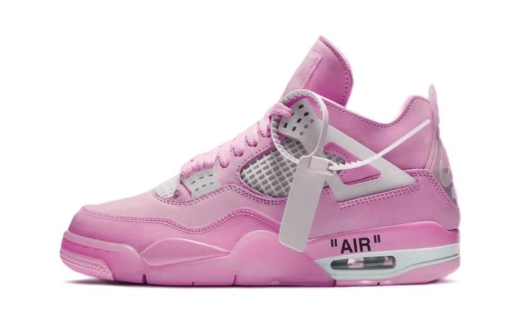 Nike Air Jordan 4 Off-White Pink Pink Jordans, Pretty Sneakers, Nike Air Jordan 4, Nike Fashion Shoes, Nike Shoes Girls, Preppy Shoes, Pretty Shoes Sneakers, Jordan Shoes Retro, All Nike Shoes