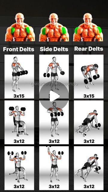 Endomondo on Instagram: "Sculpt Your Shoulders with Dumbbells Only! 💪
✅SAVE THIS FOR LATER🔥!
✅SAVE/SHARE to add to your routine
➖➖➖➖➖➖➖➖➖➖➖
Choose 4-5 exercises in the list to incorporate in your Workout Routine.

Front Delts Exercises:
1️⃣ Dumbbell Front Raise: 3x15 reps
2️⃣ Arnold Press: 3x12 reps
3️⃣ Dumbbell Shoulder Press: 3x12 reps

Side Delts Exercises:
1️⃣ Dumbbell Lateral Raise: 3x15 reps
2️⃣ Dumbbell Upright Row: 3x12 reps
3️⃣ Dumbbell Alternate Shoulder Press: 3x12 reps

Rear Delts Exercises:
1️⃣ Dumbbell Face Pull: 3x15 reps
2️⃣ Dumbbell Incline T Raise: 3x12 reps
3️⃣ Dumbbell Reverse Fly: 3x12 reps

Rest from 60-90 seconds between each set.
♦️➖➖➖➖➖➖➖➖➖➖
👉 Get a full guide now: https://www.endomondo.com/exercise/shoulder-workouts 
🔔 Turn on post notification ✅
➖➖➖➖➖➖➖➖➖➖♥️ Delts Exercises, Dumbbell Lateral Raise, Shoulder Dumbbell Workout, Front Delts, Exercise Shoulder, Dumbbell Upright Row, Reverse Fly, Upright Row, Shoulder Workouts