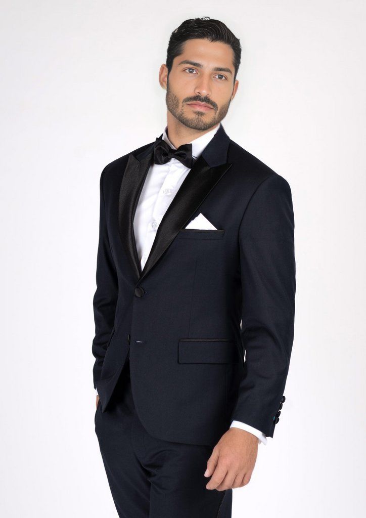 Look your best in the Dean Dark Navy Twill Tuxedo. This timeless design exudes sophistication and elegance for any formal occasion. Crafted from luxurious twill fabric, the dark navy shade adds an air of subtle class and exclusivity. Be the envy of the night in this classic, tailor-made piece. Elegant Suits With Notch Lapel, Elegant Tailored Suit, Elegant Semi-formal Blazer, Classic Formal Satin Blazer, Classic Satin Suits For Semi-formal Occasions, Elegant Satin Suits With Notch Lapel, Classic Satin Blazer For Formal Occasions, Classic Satin Formal Blazer, Classic Tailored Satin Suits