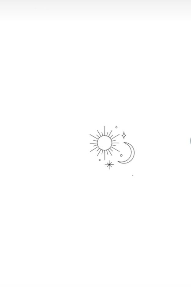 an image of the sun and moon with stars in the sky above it on a white background