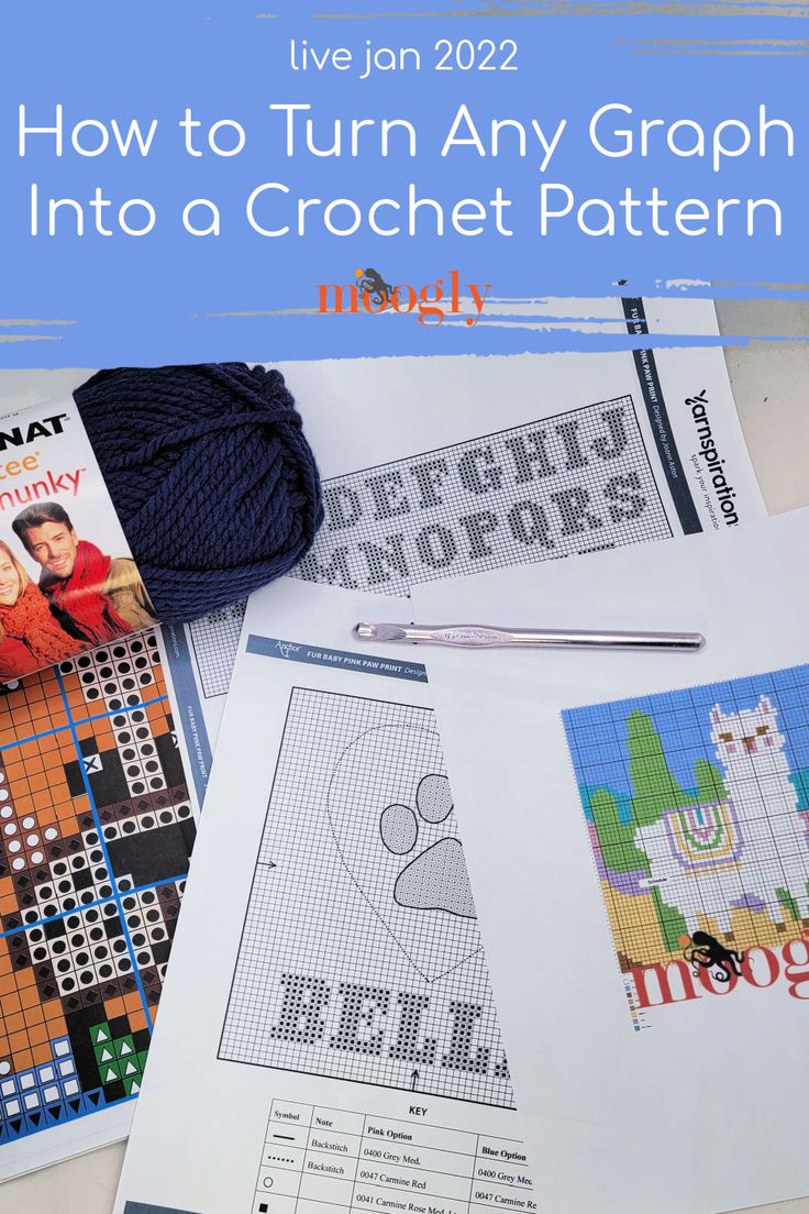 several crochet patterns and yarn on top of each other with the text how to turn any graph into a crochet pattern