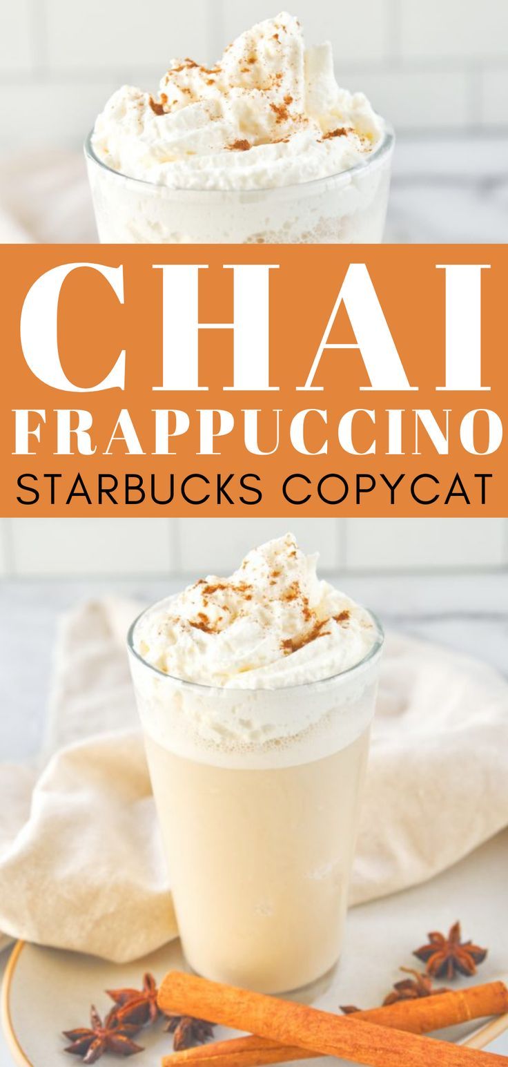 a cup of chai frappuccino starbuck's copycat on a plate