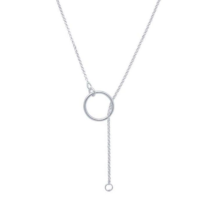 Expertly crafted from sterling silver, this 24" lariat necklace exudes elegance and sophistication. The intricate design offers versatility in styling, making it the perfect accessory for any occasion. Elevate your look with this timeless piece that seamlessly combines style and quality. Timeless Sterling Silver Long Drop Jewelry, Timeless Long Drop Silver Jewelry, White Gold Lariat Necklace With Adjustable Long Drop Chain, White Gold Lariat Chain Necklace, Silver Chain Lariat Necklace, Timeless Lariat Necklace With Adjustable Long Drop Chain, Timeless Long Drop Lariat Necklace With Adjustable Chain, Timeless Sterling Silver Lariat Necklace, Formal Long Drop Lariat Necklace With Adjustable Chain