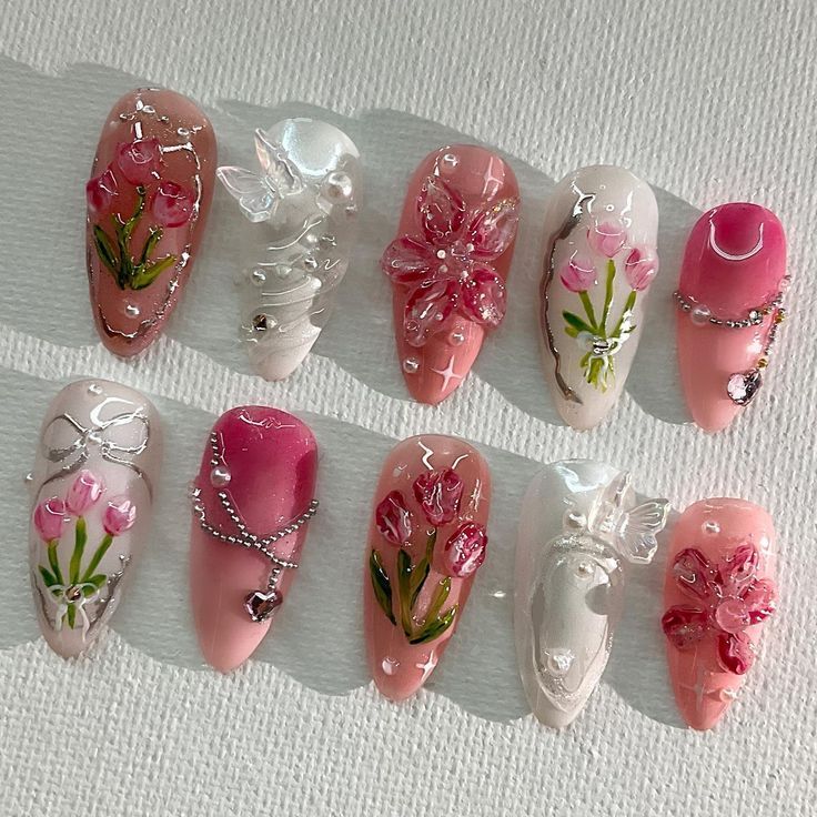 Nail Art Almond, Finger Biting, Creative Nail Art, Nail Art Designs Images, Fake Nails Designs, Beauty Nails Design, Fancy Nails Designs, Summery Nails, Pretty Gel Nails