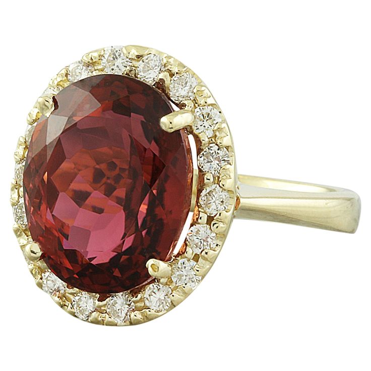 Stamped: 14K Total Ring Weight: 6 Grams Tourmaline Weight 8.39 Carat (13.50x11.00 Millimeters)Diamond Weight: 0.55 carat (F-G Color, VS2-SI1 Clarity )Face Measures: 17.50x14.90 Millimeter SKU: [601143] Gia Certified Tourmaline Rings For Formal Occasions, Formal Gia Certified 14k Gold Ruby Ring, Classic Tourmaline Ring With Prong Setting, Classic Formal Gemstones With Accent Stones, Formal Ruby Halo Ring, Formal Oval Topaz Ring Gia Certified, Classic Oval Tourmaline Ring, Classic Gia Certified Topaz Ring For Formal Occasions, Classic Gia Certified Topaz Ring For Formal Events