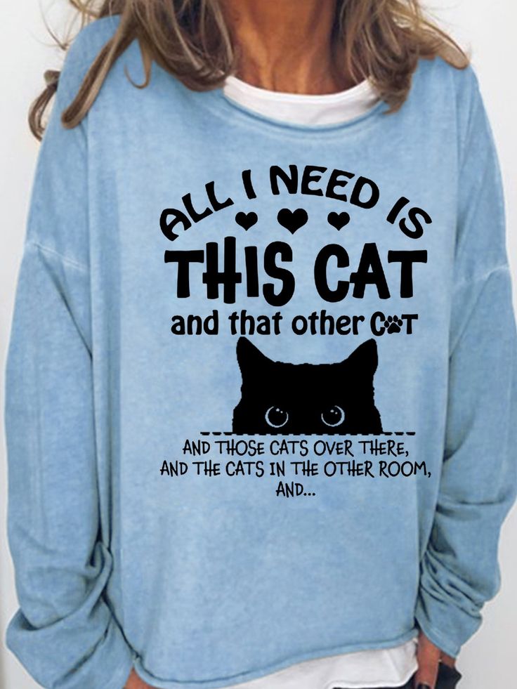 Crew Neck Regular Fit Text Letters Cotton-Blend Hoodies&sweatshirts is fashionable and cheap, come to Lilicloth to find out about the Clothing Simple Sweatshirt, Black Cat Print, Sweatshirts Pattern, Sweatshirts Online, Top Light, Tonga, Women Hoodies Sweatshirts, Samoa, Printed Sleeves