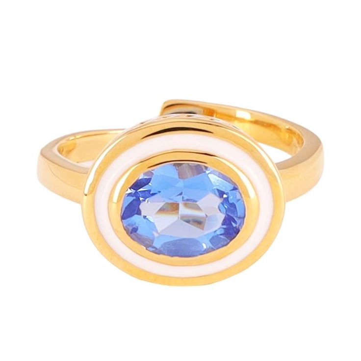 White Tanzanite Faceted Crystal Cabochon Orb Enamel Bezel Galaxy Ring | BuDhaGirl Round Enamel Ring With Bezel Setting As Gift, Luxury White Oval Enamel Ring, White Enamel Gemstone Ring, Luxury Gift Enamel Ring With Cabochon, Adjustable Enamel Ring, Adjustable Enamel Round Ring, Adjustable Round Enamel Ring, Enamel Cabochon Rings For Gift, Oval Cabochon Enamel Rings