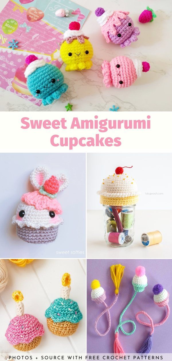 crochet sweet amigurmi cupcakes with free crochet patterns