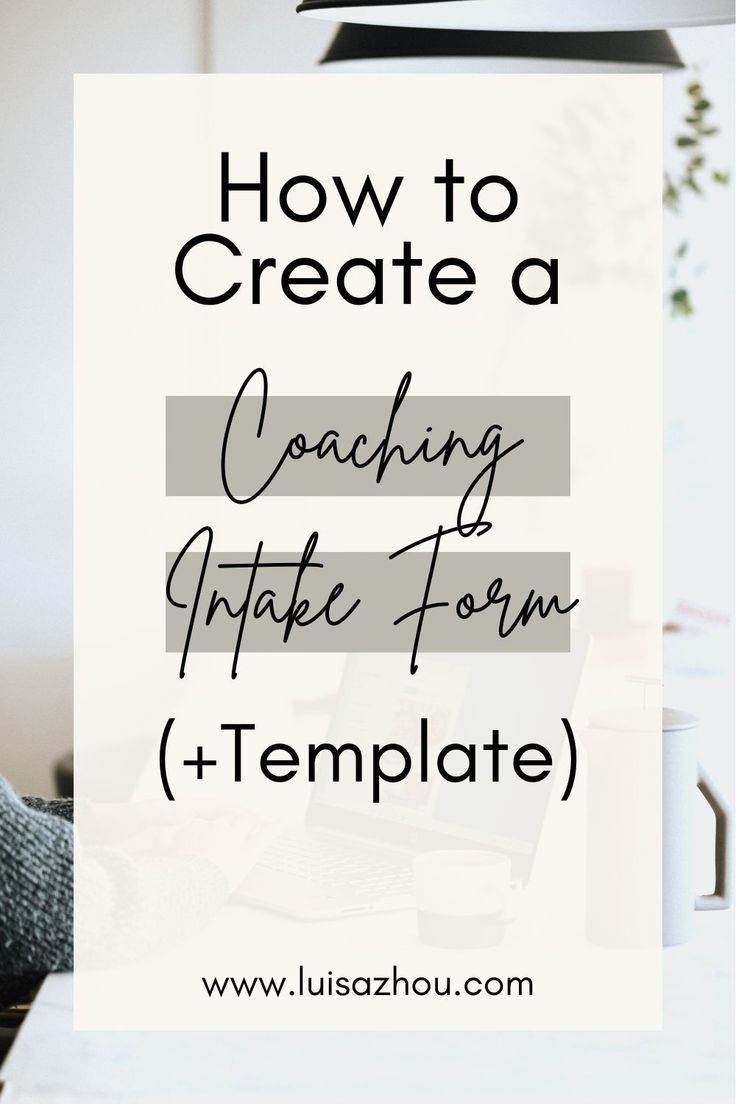 a woman sitting at her desk with the title how to create a coaching update form + template